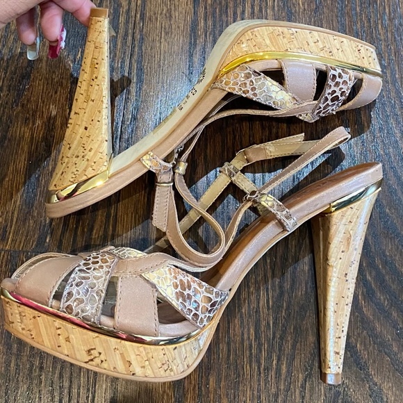 Brown Snakeprint Heels - Picture 3 of 5